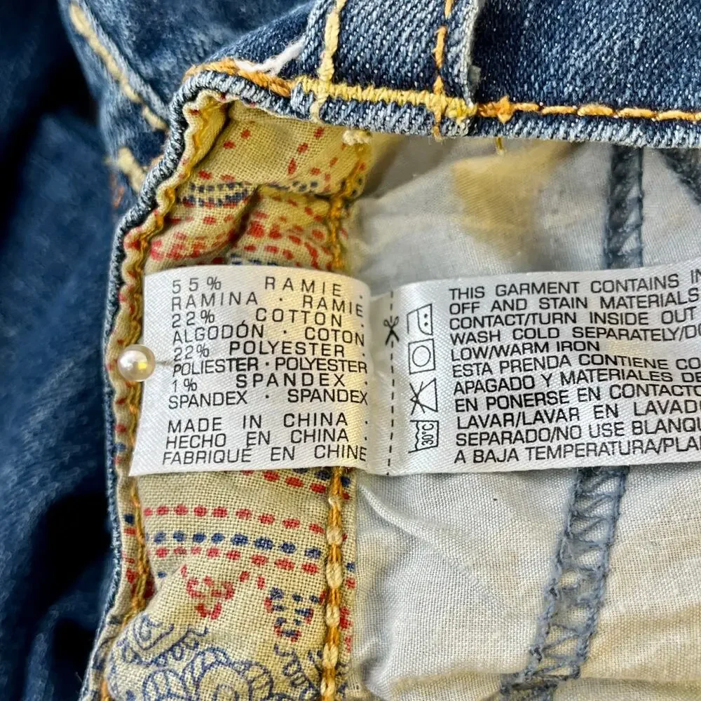 SUPPLIES UNION BAY Women's Blue Jeans Size 8 Bootcut Mid Rise W32 L32 Distressed